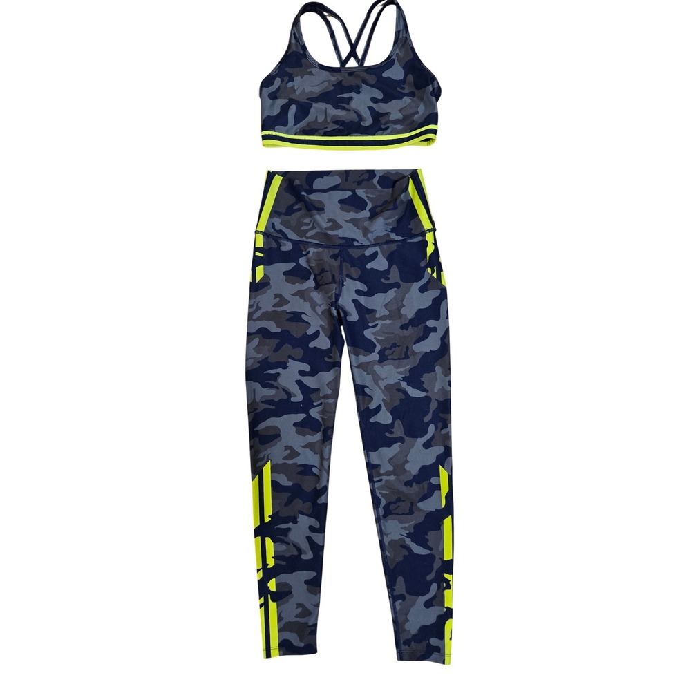 WITH Wear It To Heart‎ Camo Athletic Set Sports Bra Leggings Women's Medium